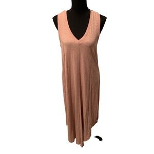 Altar'd State Sleeveless V-neck Maxi T-shirt Dress Blush Large